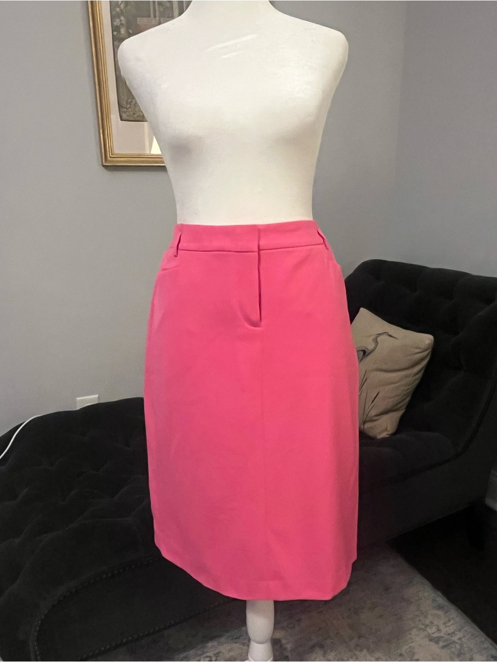Calvin Klein Bright Pink Midi Pencil Skirt